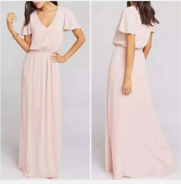 Show Me Your MuMu Dresses & Skirts - Show Me Your MuMu Michelle Flutter Sleeve Maxi Dress Pink Size Small